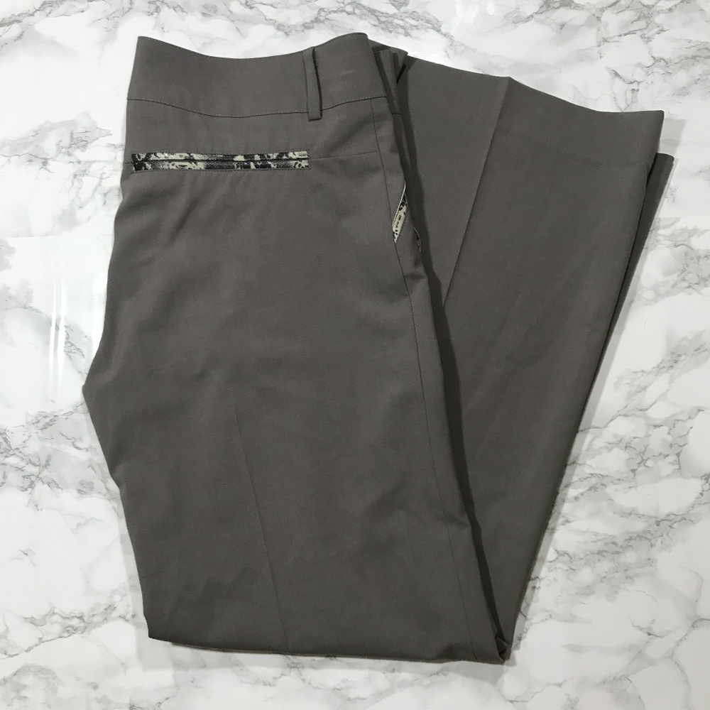 Ya-ya Snake Grey Trim Wide Leg Trousers 10 Aflalo